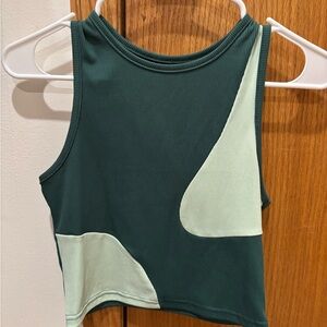 Green Sleeveless Patchwork Top